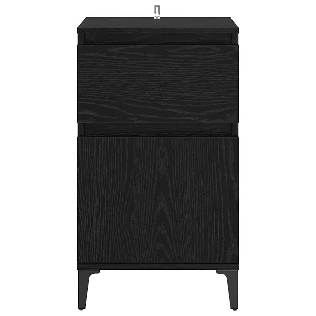 Natskab med skuffe Sort eg 40 x 35 x 70 cm Konstrueret træ