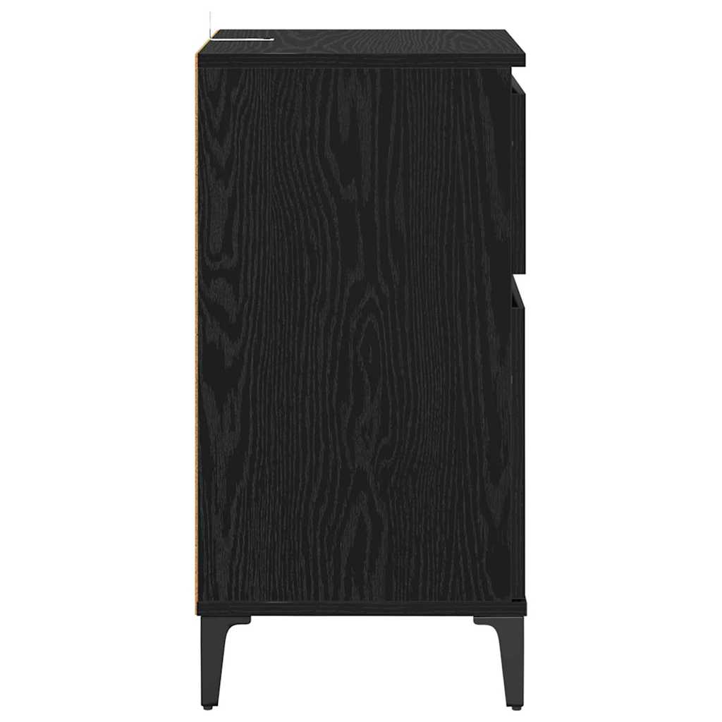 Natskab med skuffe Sort eg 40 x 35 x 70 cm Konstrueret træ