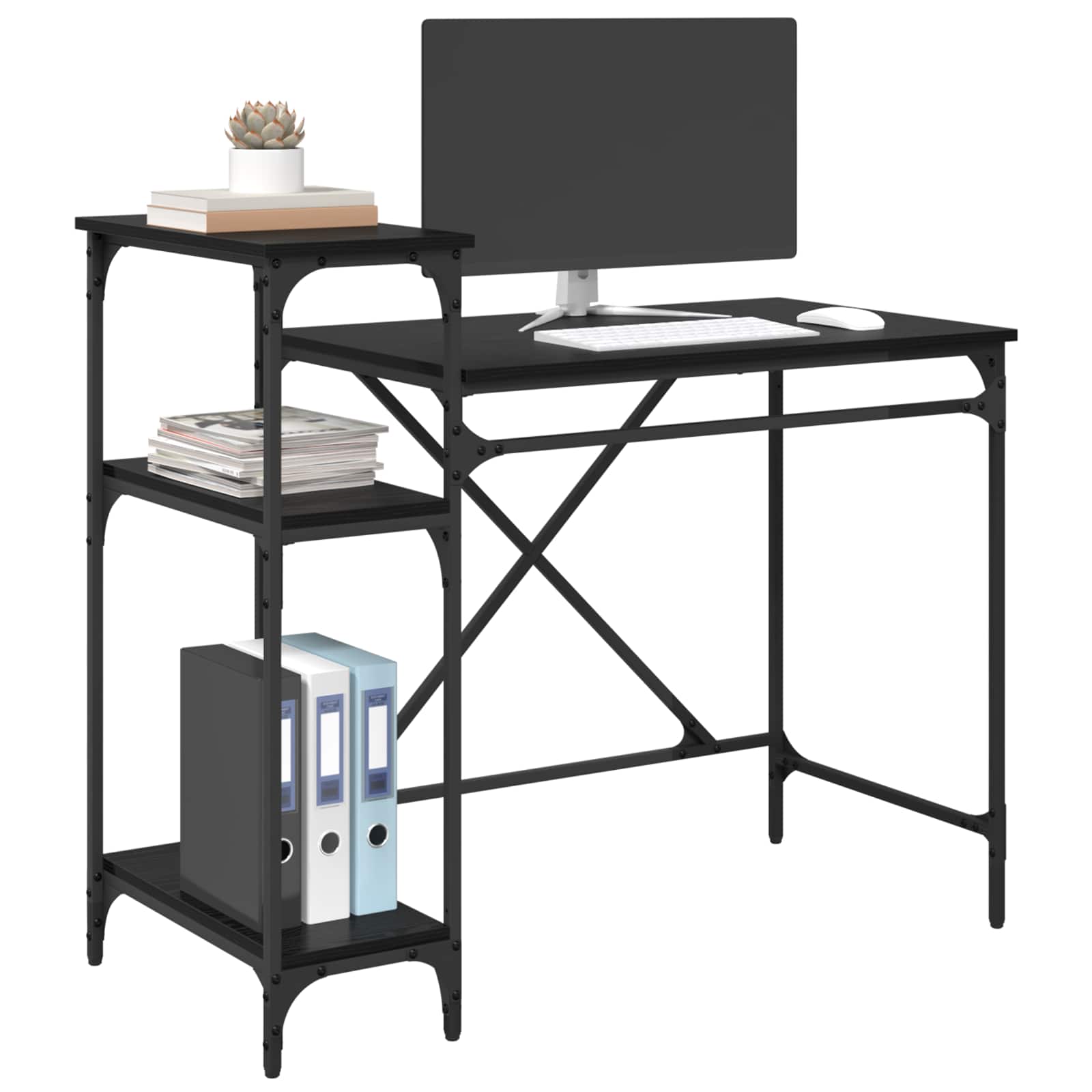 Bord Sort eg 105 x 50 x 90 cm Konstrueret træ billede