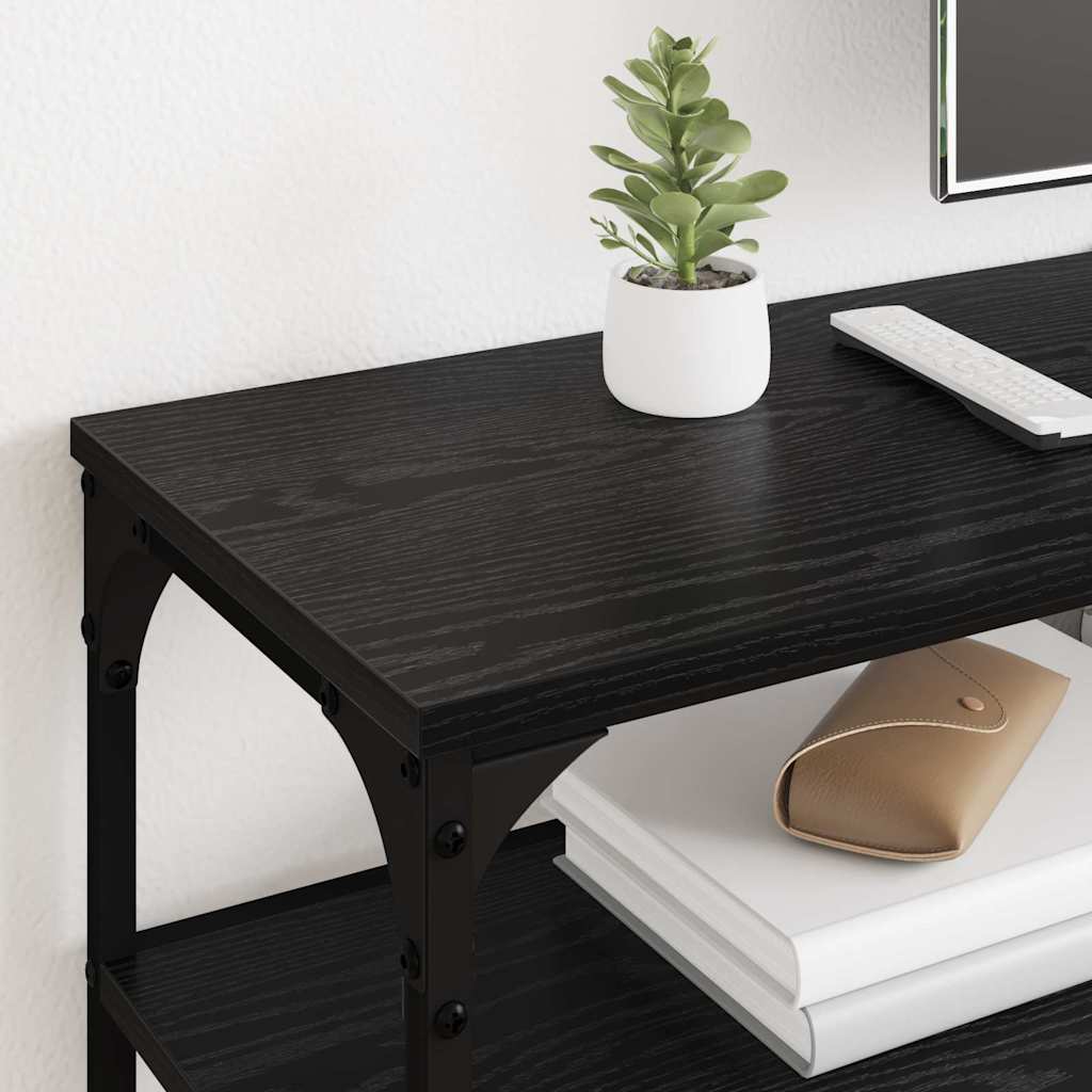 TV-skab Sort eg 160 x 30 x 50 cm Ingeniørt træ og jern