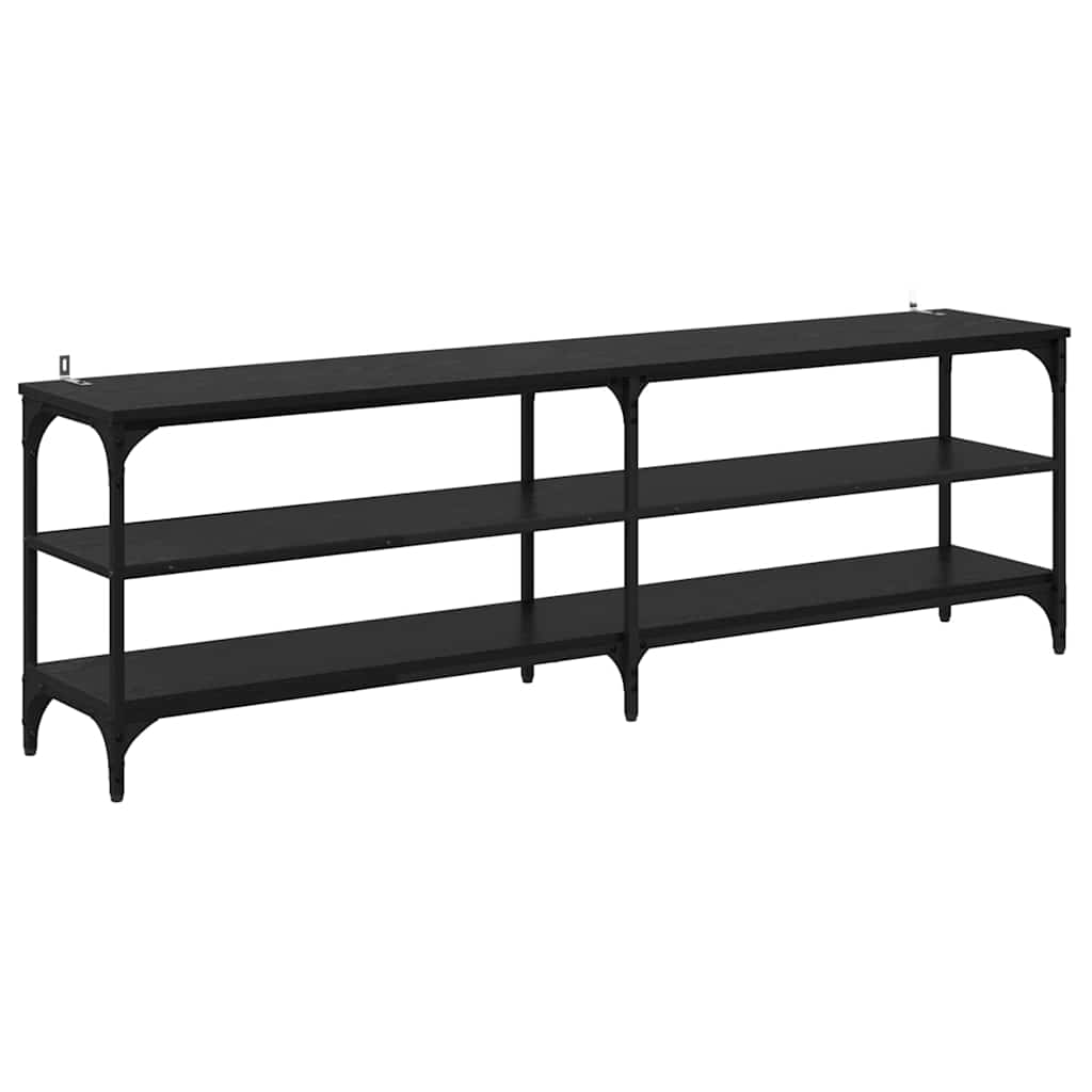 TV-skab Sort eg 160 x 30 x 50 cm Ingeniørt træ og jern