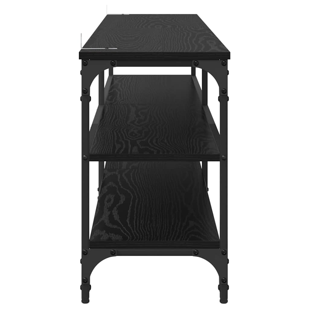 TV-skab Sort eg 160 x 30 x 50 cm Ingeniørt træ og jern