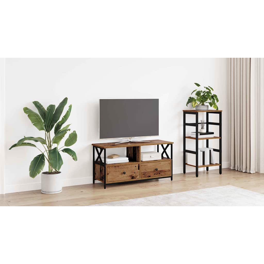 TV-skab Gammelt træ 90 x 33 x 45 cm Ingeniørtræ og stål