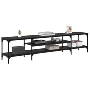 TV-skab Sort eg 201 x 35 x 45 cm Ingeniørt træ og jern