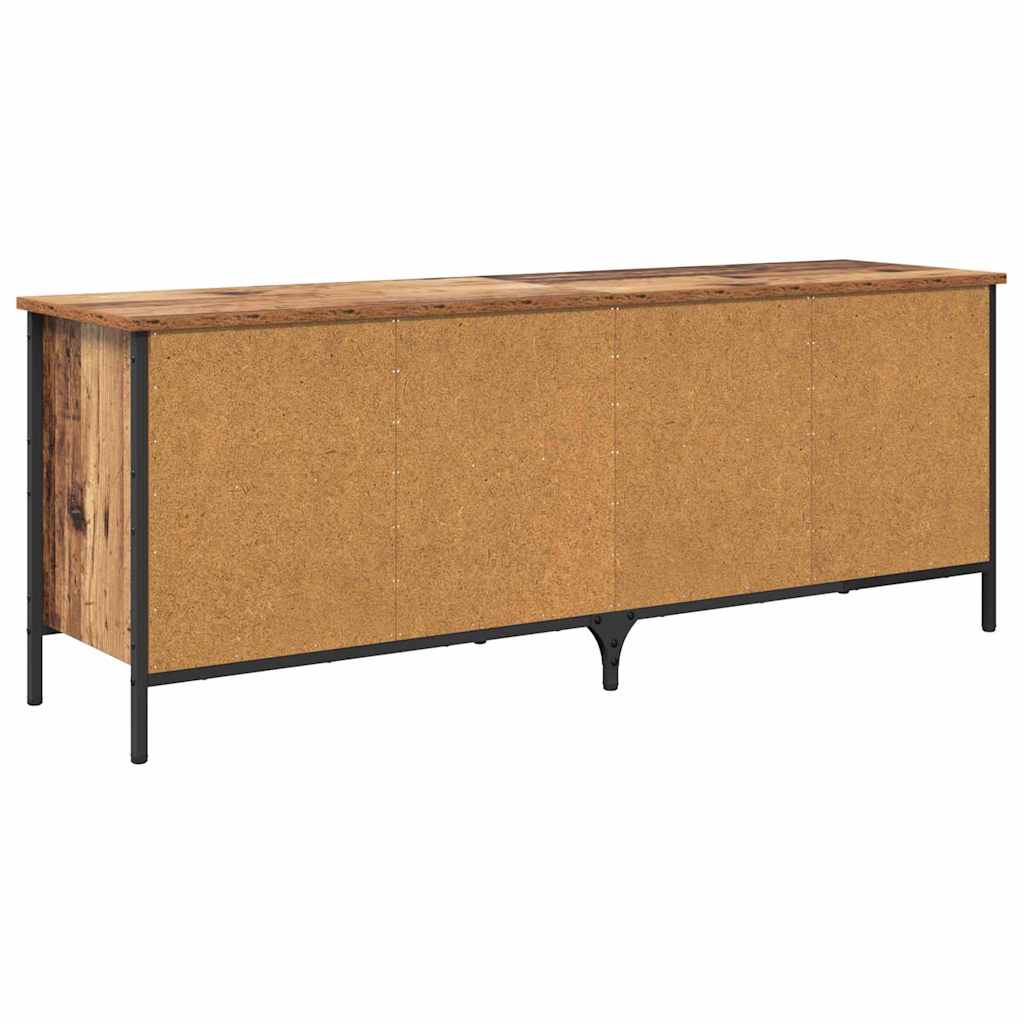 Sko skab Gammelt træ 131 x 35 x 50 cm Ingeniørt træ og jern
