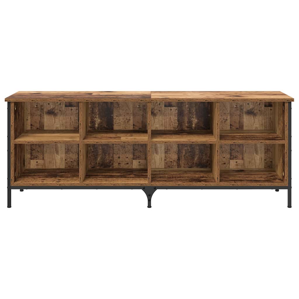 Sko skab Gammelt træ 131 x 35 x 50 cm Ingeniørt træ og jern