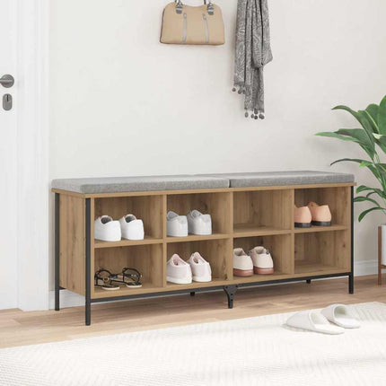 Sko skab 131 x 35 x 50 cm Ingeniørt træ og jern Artisan-eg