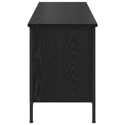Sko skab 131 x 35 x 50 cm Ingeniørt træ og jern Sort eg