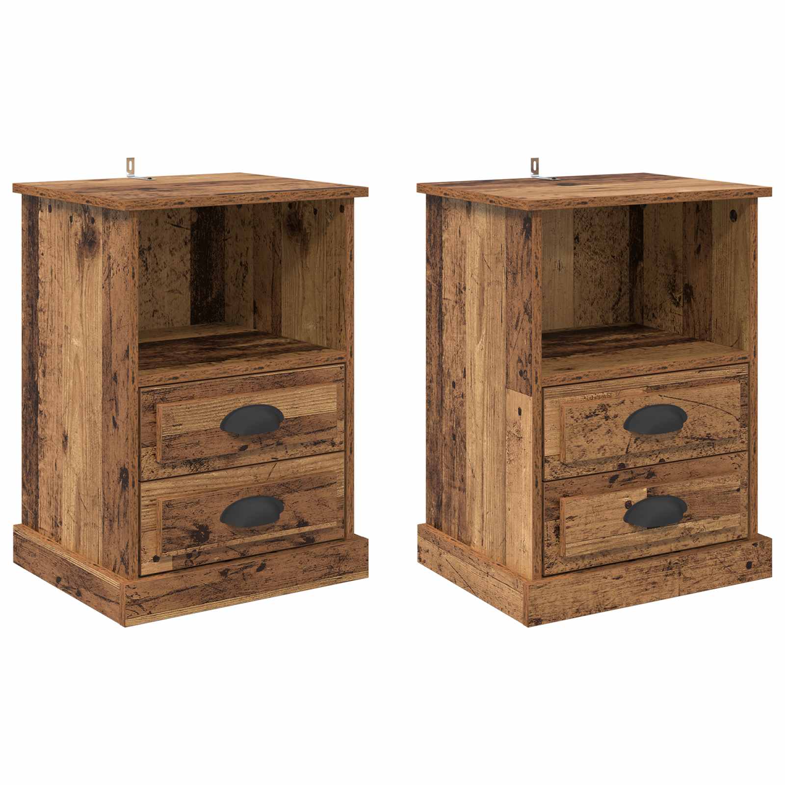 Natskab 2 pcs Gammelt træ 36 x 43 x 60 cm Konstrueret træ