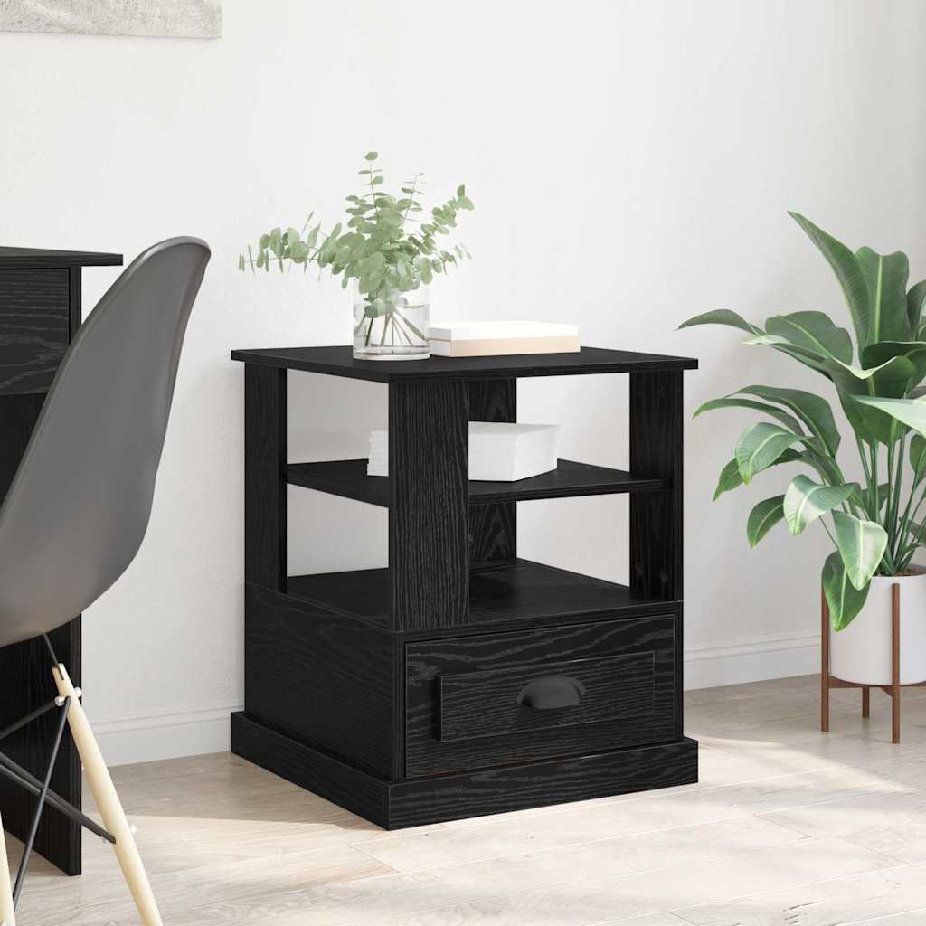 Natskab med skuffe Sort eg 50 x 50 x 60 cm Konstrueret træ