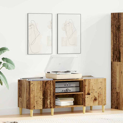 Pladeskab 121 x 38 x 48 cm Konstrueret træ Gammelt træ