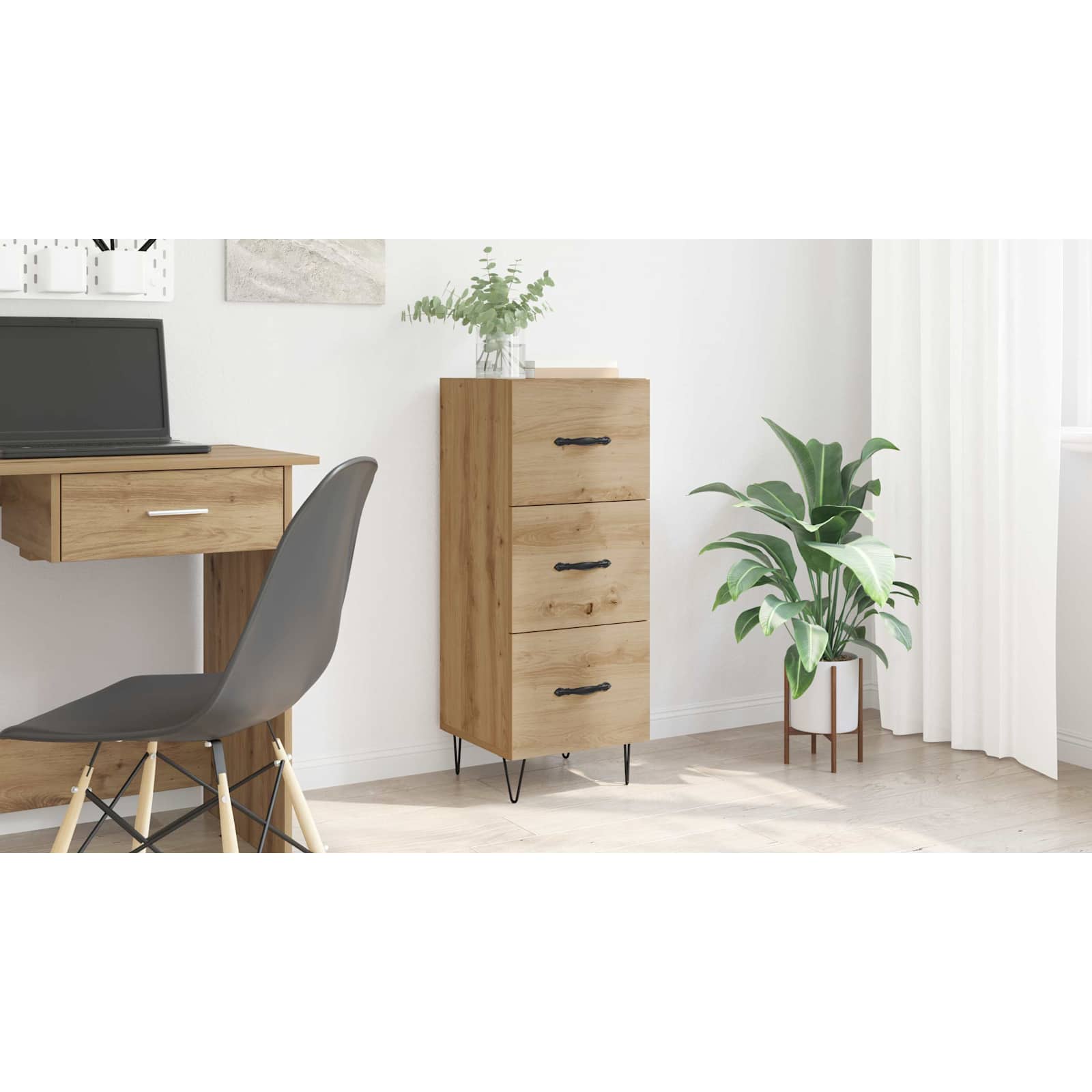 Sideboard artisan eg 34 x 34,5 x 90 cm Konstrueret træ