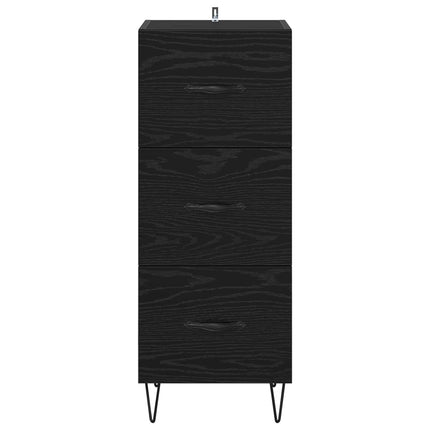 Sideboard Sort eg 34 x 34,5 x 90 cm Konstrueret træ