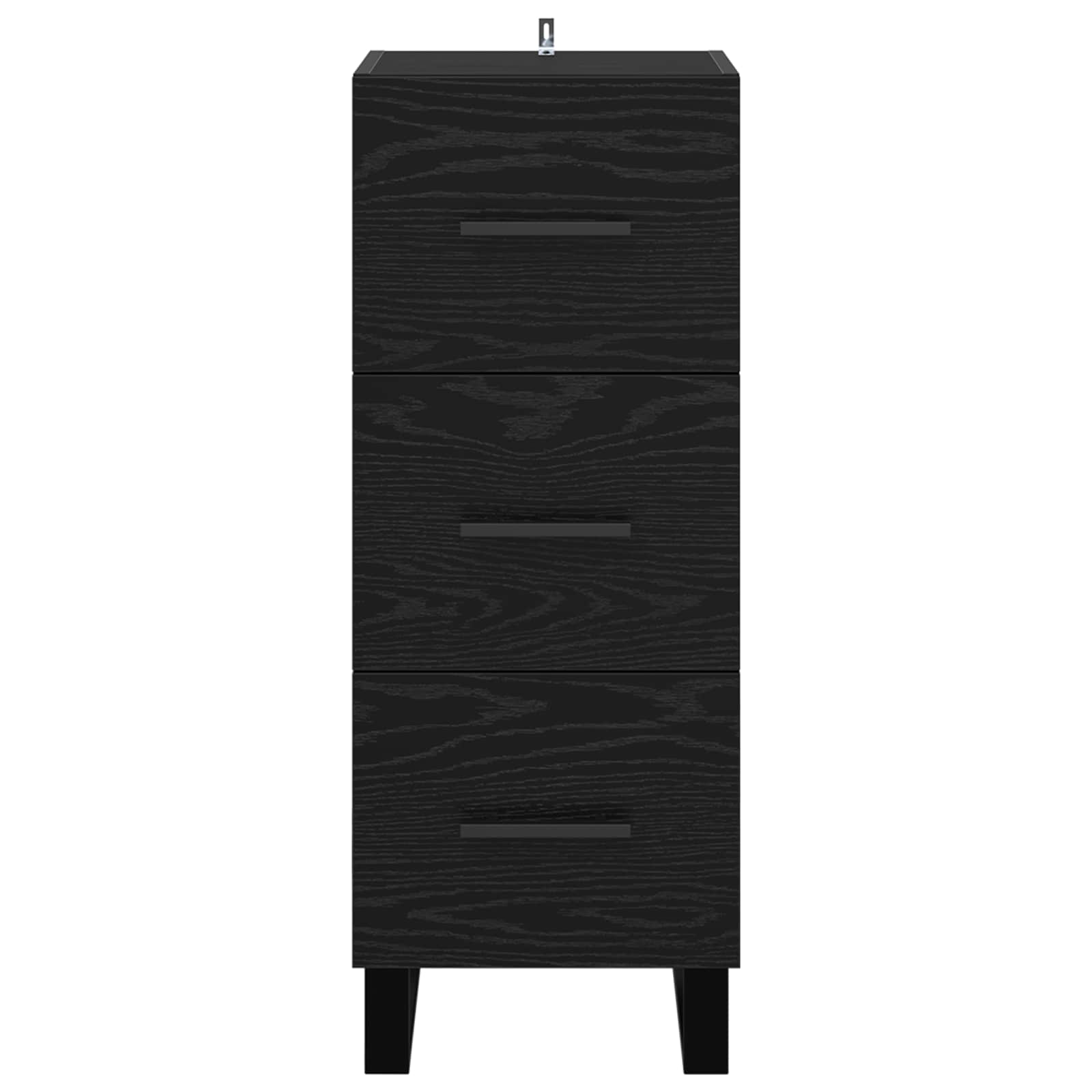 Sideboard Sort eg 34,5 x 34 x 90 cm Ingeniørt træ og jern