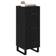 Sideboard Sort eg 34,5 x 34 x 90 cm Ingeniørt træ og jern
