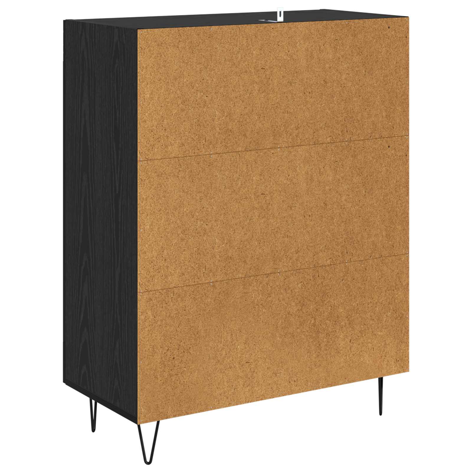 Sideboard Sort eg 69,5 x 34 x 90 cm Ingeniørt træ og jern