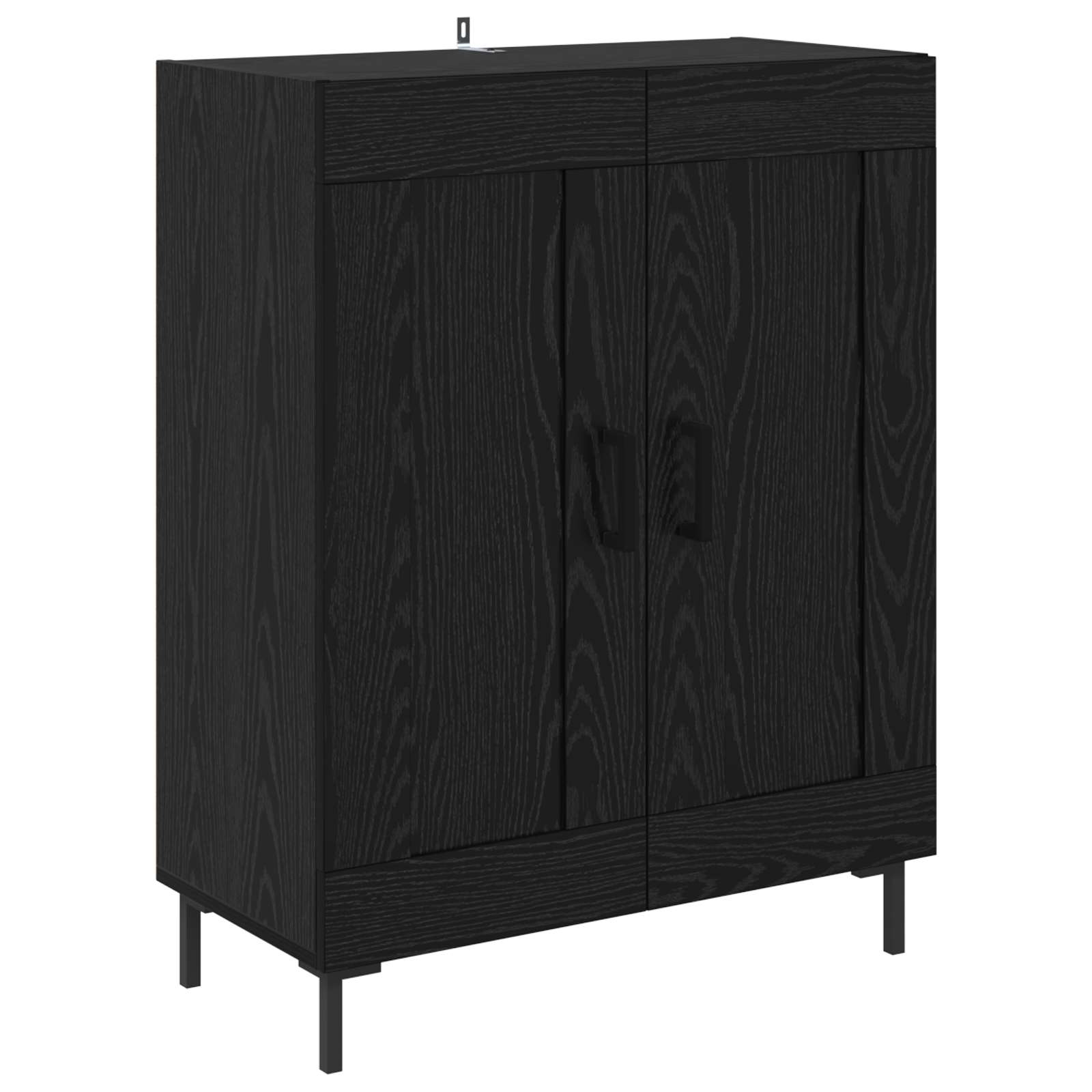 Sideboard Sort eg 69,5 x 34 x 90 cm Ingeniørt træ og jern
