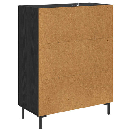 Sideboard Sort eg 69,5 x 34 x 90 cm Ingeniørt træ og jern