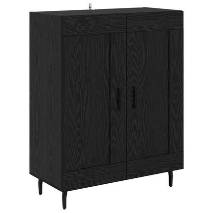 Sideboard Sort eg 69,5 x 34 x 90 cm Ingeniørt træ og jern