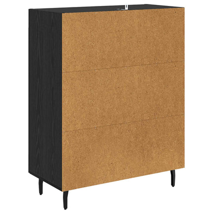 Sideboard Sort eg 69,5 x 34 x 90 cm Ingeniørt træ og jern