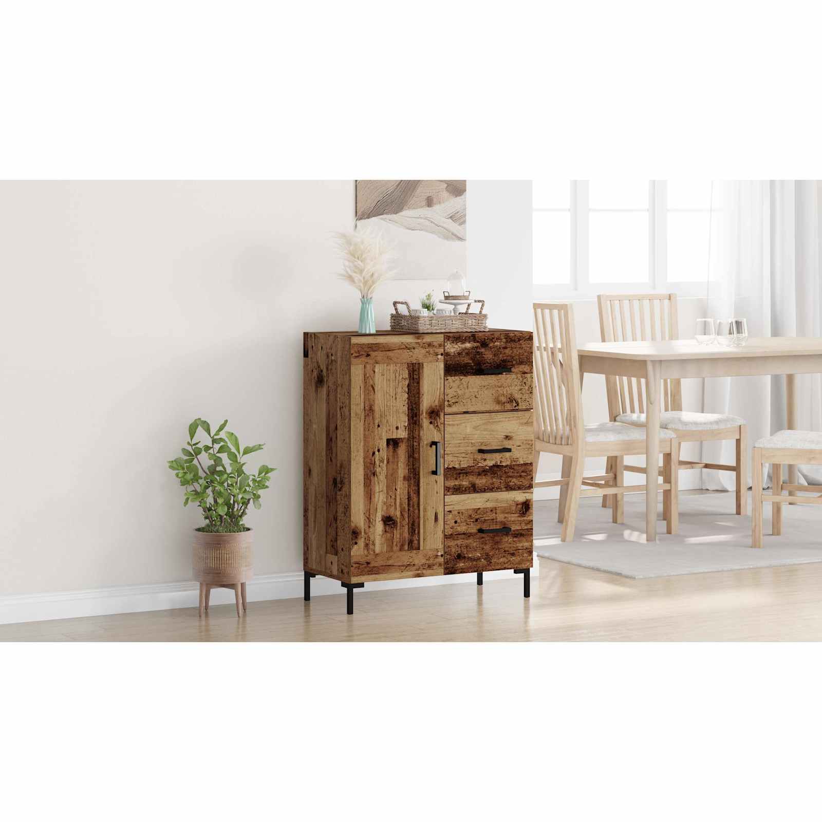 Sideboard Gammelt træ 69.5 x 34 x 90 cm Konstrueret træ