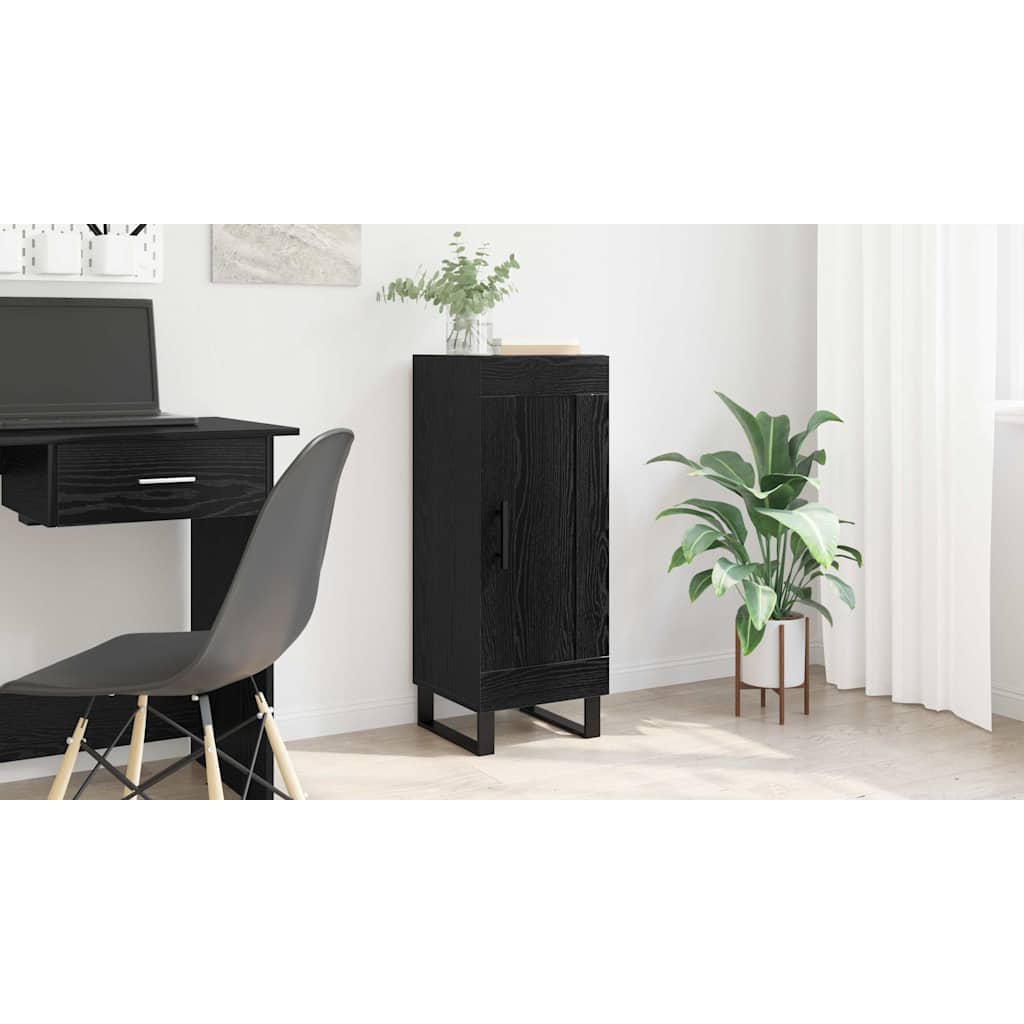 Sideboard Sort eg 34,5 x 34 x 90 cm Ingeniørt træ og jern