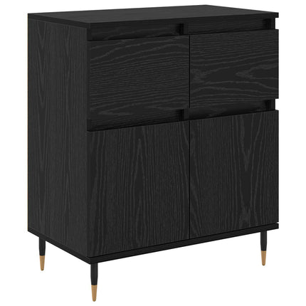 Sideboard Sort eg 60 x 35 x 70 cm Ingeniørt træ og jern