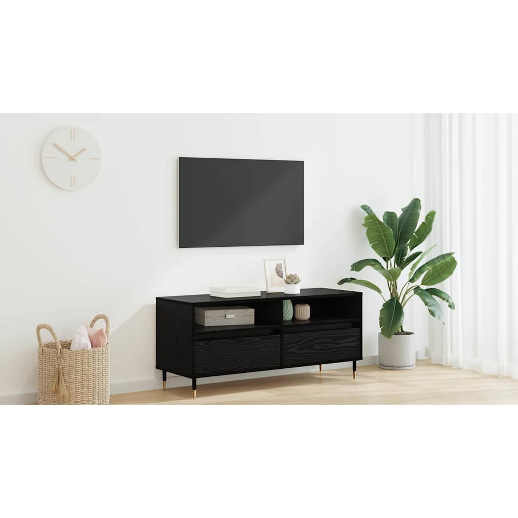 TV-skab Sort eg 100 x 34,5 x 44,5 cm Ingeniørt træ og jern
