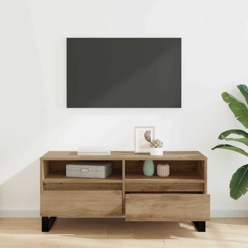TV-skab med skuffe Artisan Egetræ 100 x 34,5 x 44,5 cm