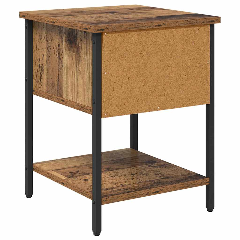 Sengebord 2 pcs Gammelt træ 34 x 35,5 x 45 cm Konstrueret træ