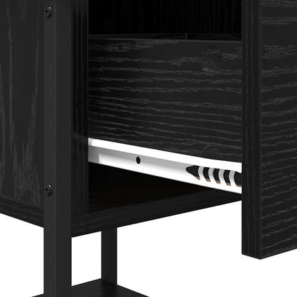 Sengebord 2 pcs Sort eg 34 x 35,5 x 45 cm Konstrueret træ