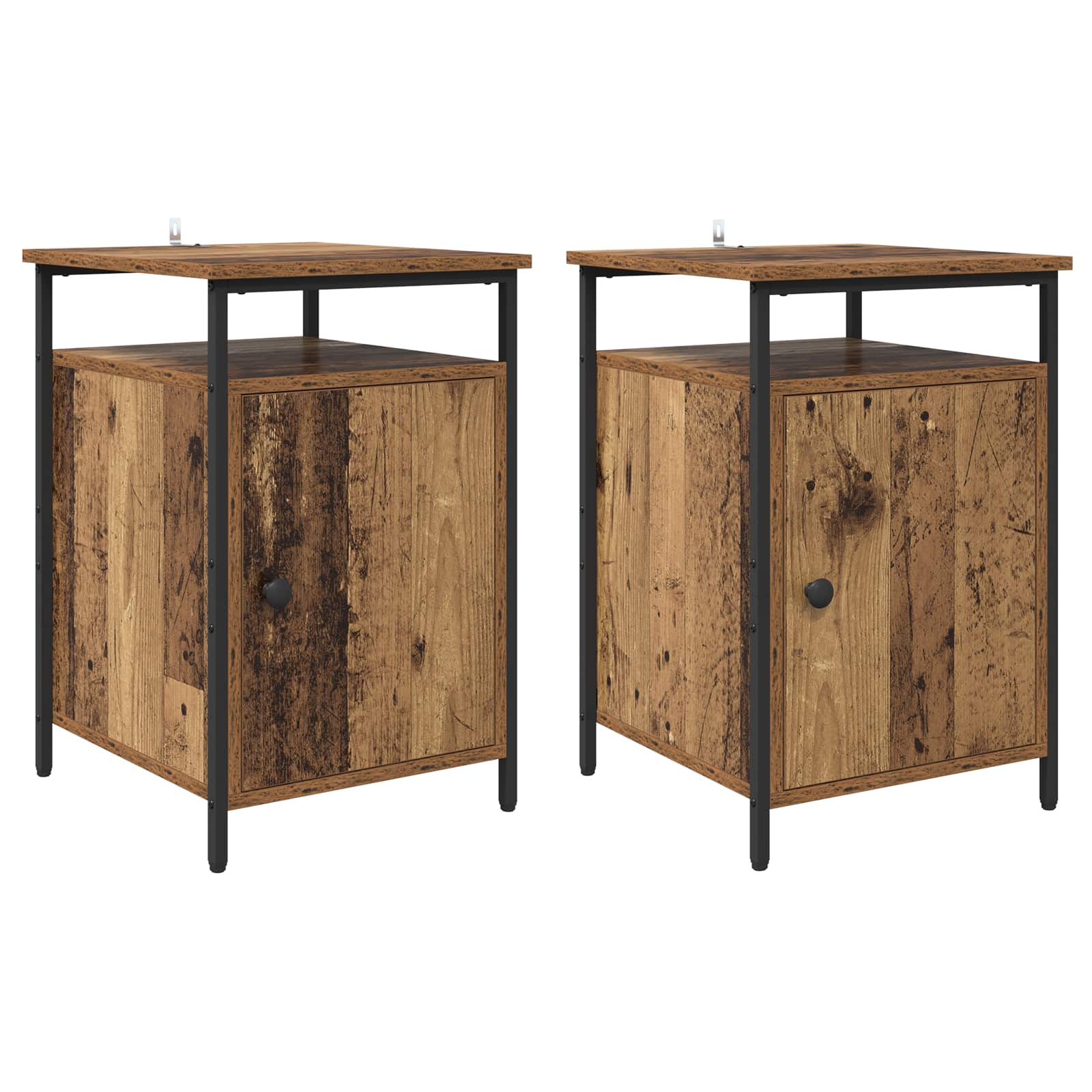 Natskab 2 pcs Gammelt træ 40 x 42 x 60cm Konstrueret træ