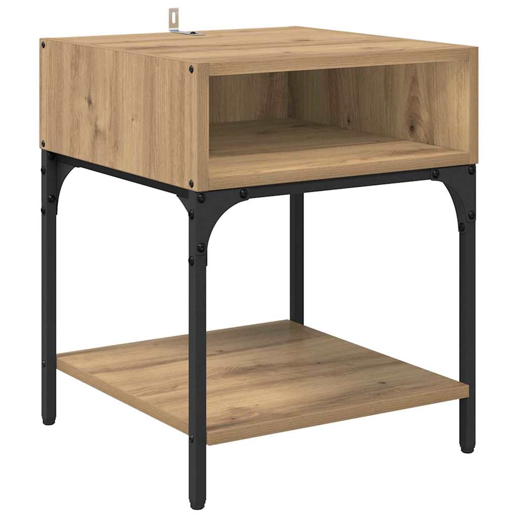 Sengebord Artisan Egetræ 40 x 40 x 50 cm Konstrueret træ