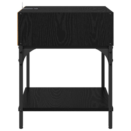 Sengebord 2 stk. Sort eg 40 x 40 x 50 cm Konstrueret træ