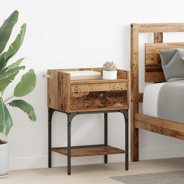 Sengebord 2 stk. Gammelt træ 40 x 29 x 60 cm Konstrueret træ