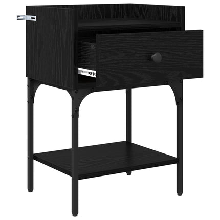 Sengebord Sort eg 40 x 29 x 60 cm Konstrueret træ