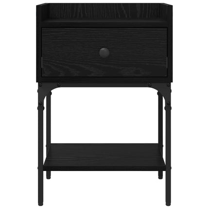 Sengebord 2 stk. Sort eg 40 x 29 x 60 cm Konstrueret træ