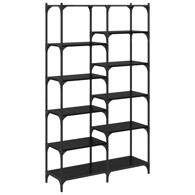 Bogreol 9 niveauer 100 x 32 x 170 cm Konstrueret træ Sort eg