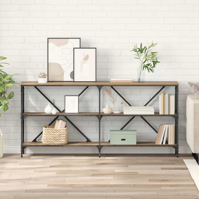 Konsolbord Artisan Egetræ 160 x 30 x 75 cm Konstrueret træ