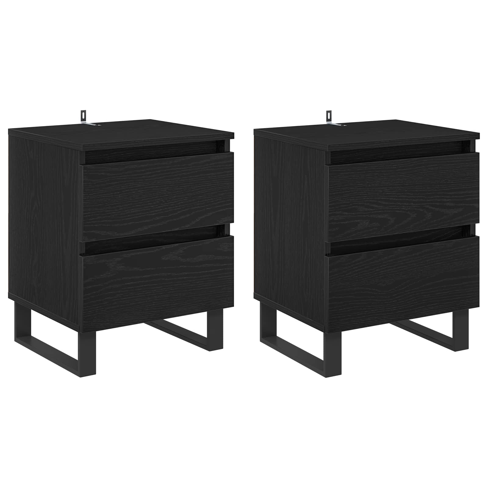 Natskab 2 pcs Sort eg 40 x 35 x 50 cm Konstrueret træ