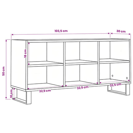 TV-skab 103,5 x 30 x 50 cm Sort eg Konstrueret træ