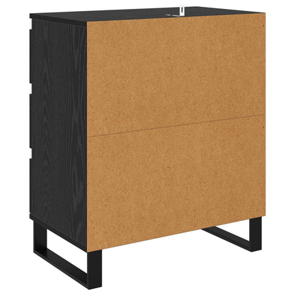 Sideboard med skuffe Sort eg 60 x 35 x 70 cm Konstrueret træ
