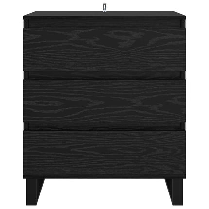 Sideboard med skuffe Sort eg 60 x 35 x 70 cm Konstrueret træ