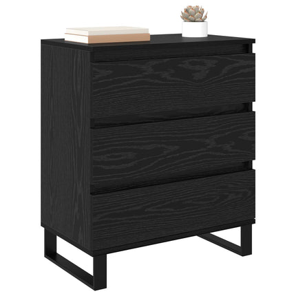 Sideboard med skuffe Sort eg 60 x 35 x 70 cm Konstrueret træ