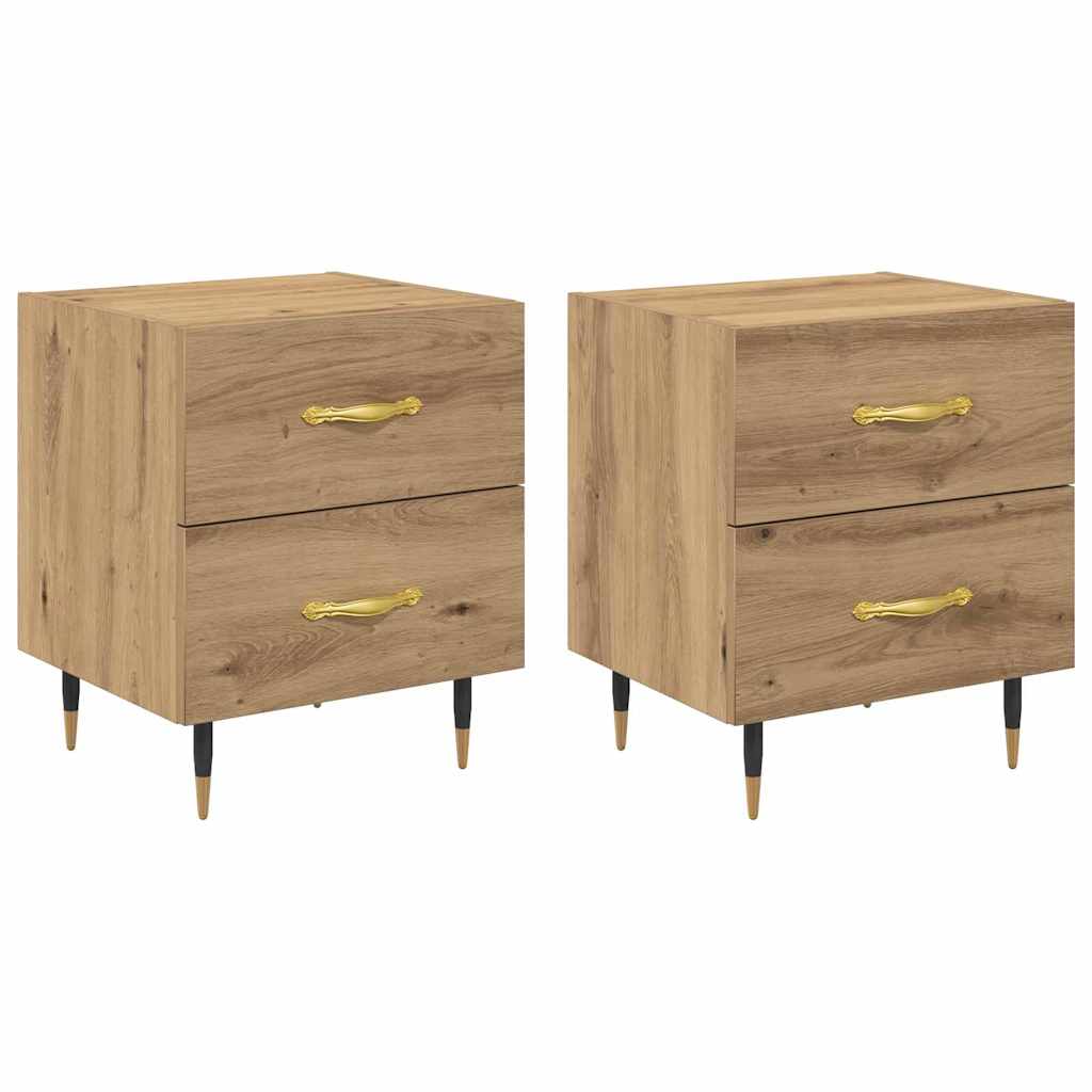 Natskab 2 pcs Artisan Egetræ 40 x 35 x 47,5 cm Konstrueret træ