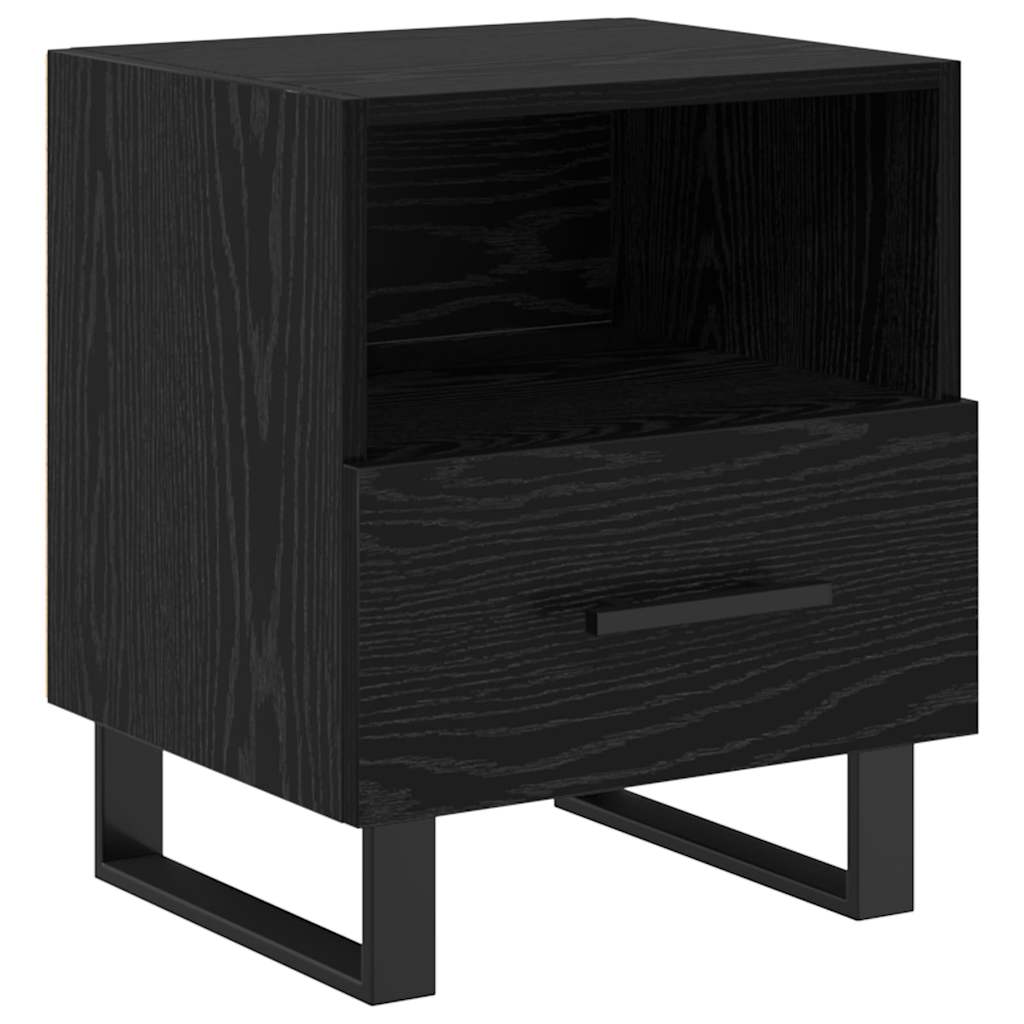 Natskab med skuffe Sort eg 40 x 35 x 47,5 cm Konstrueret træ