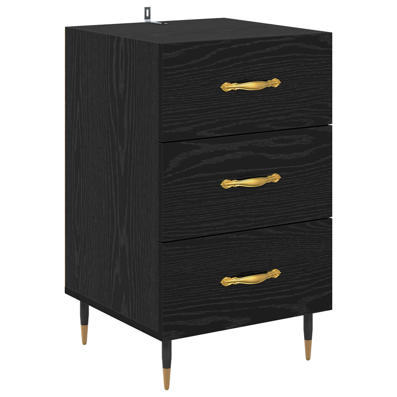 Natskab med skuffe Sort eg 40 x 40 x 66 cm Konstrueret træ
