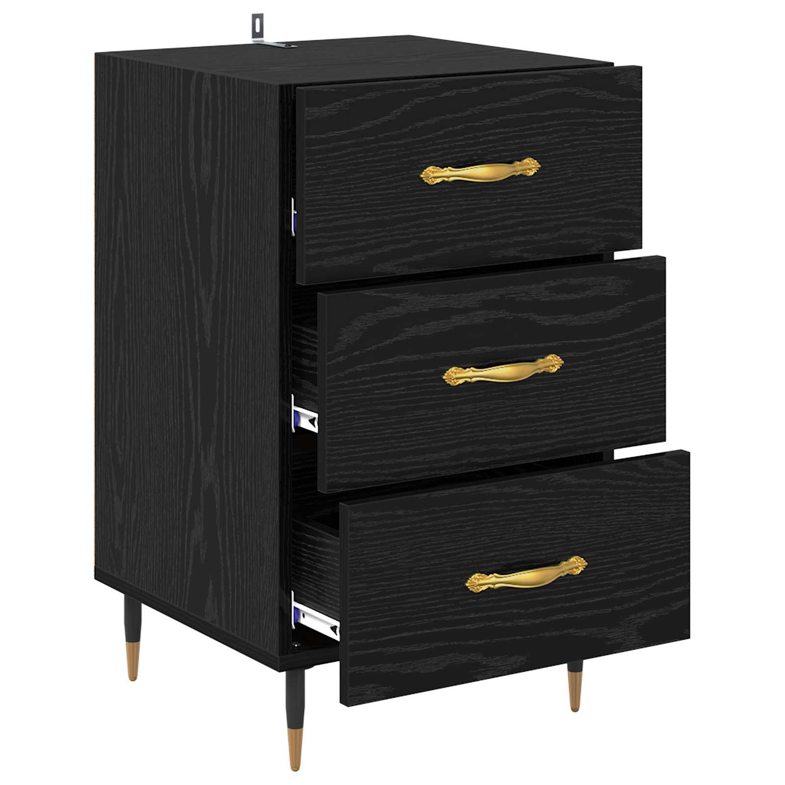 Natskab med skuffe Sort eg 40 x 40 x 66 cm Konstrueret træ