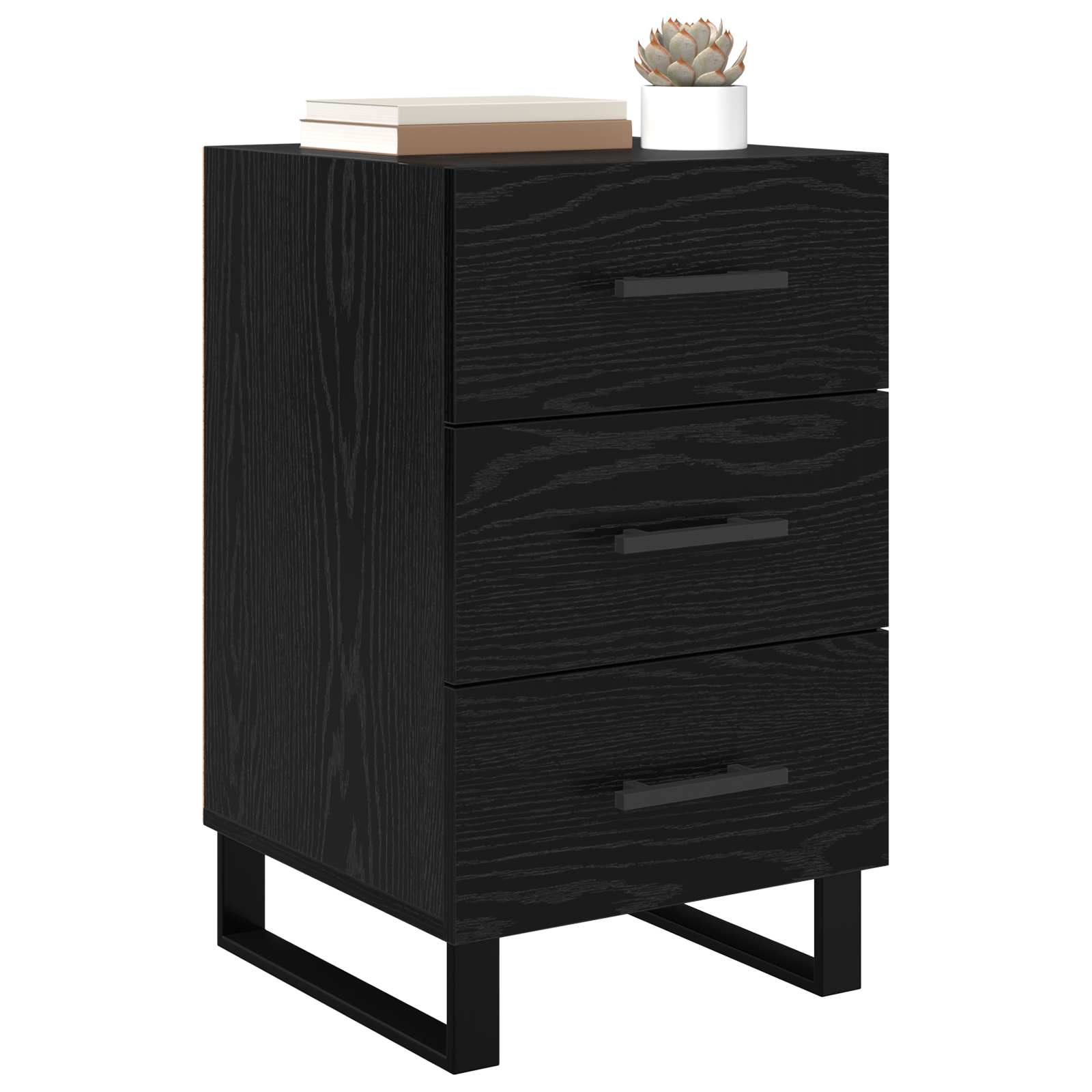 Natskab med skuffe Sort eg 40 x 40 x 66 cm Konstrueret træ
