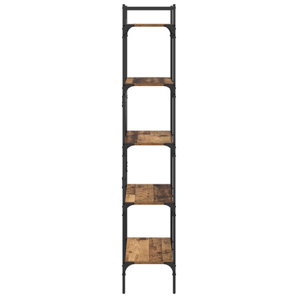 Bogreol 5 niveauer 56 x 32 x 174 cm Konstrueret træ Gammelt træ